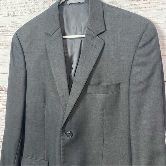 MICHAEL KORS 100%‎ WOOL GRAY 2 BUTTON BLAZER JACKET - Picture 2 of 7
